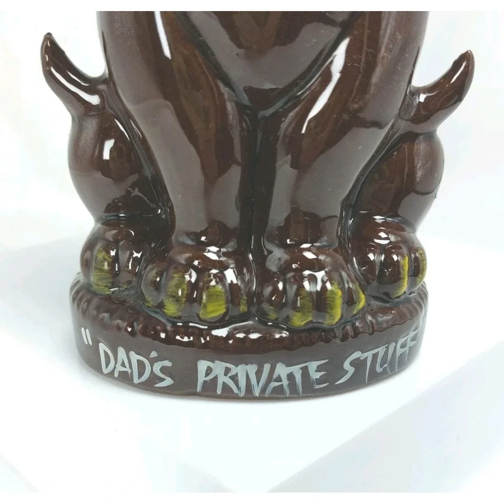 Vintage Dad's Private Stuff‎ Cat Redware Decanter Japan *READ